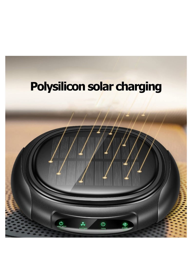 SOLARAE Car Portable Air Purifier, Car Air Purifier Ionizer with Negative Ions, for Smokers Quiet Ionic Air Cleaner, for Car Small Room, Solar panels and USB Dual Charging - Image 3