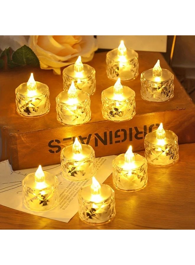24 Pack Warm Light Crystal LED Flameless Candles Battery Powered For Christmas - Image 3