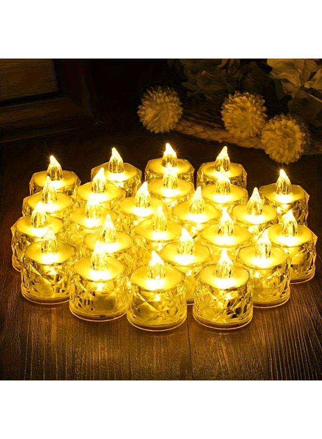 24 Pack Warm Light Crystal LED Flameless Candles Battery Powered For Christmas - Image 1