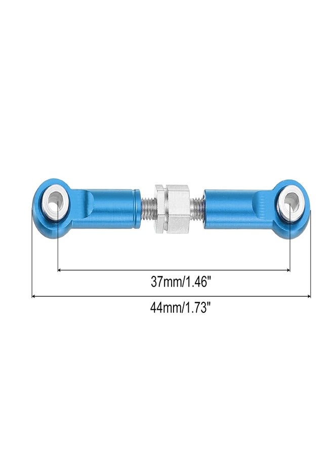 MECCANIXITY 6 Pcs Steering Servo Turnbuckle Rod RC Aluminum Alloy Linkages for A959 A969 A979 K929 1/18 On-Road RC Car (Blue, 37mm) - Image 2