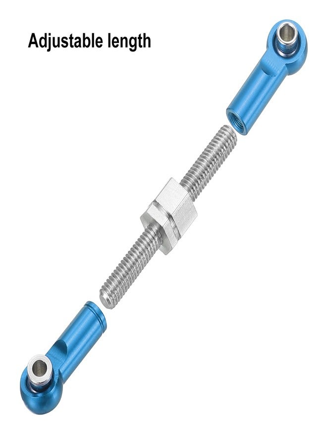 MECCANIXITY 6 Pcs Steering Servo Turnbuckle Rod RC Aluminum Alloy Linkages for A959 A969 A979 K929 1/18 On-Road RC Car (Blue, 37mm) - Image 4