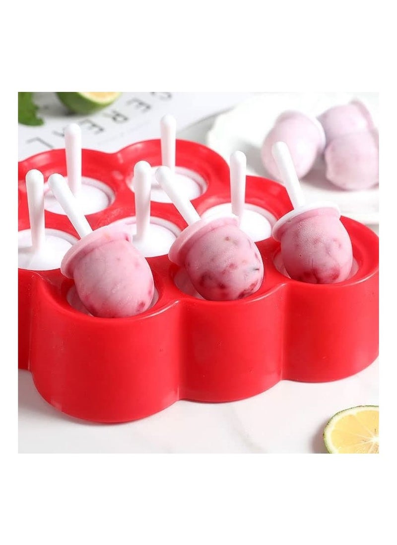 Y&D - Mini Pop Molds, Reusable Silicone Ice 9 Miniature Popsicle Molds With Sticks and Drip Guards, Easy-Release BPA-free - Image 1