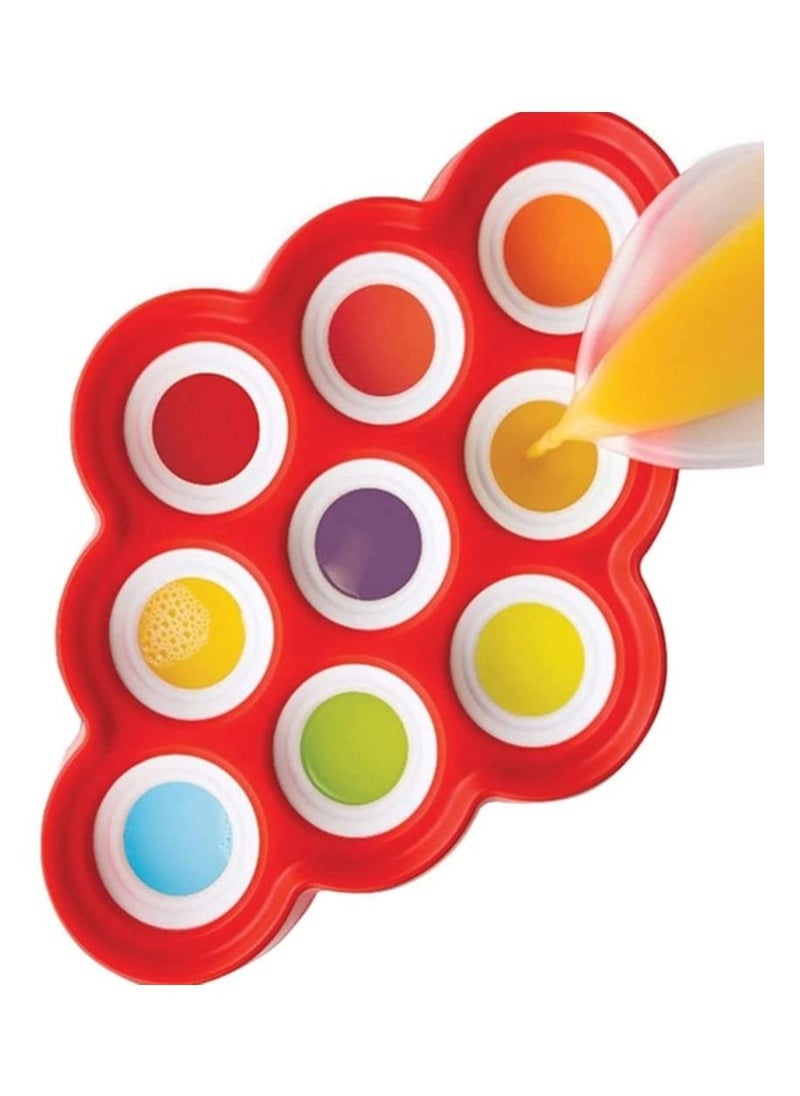 Y&D - Mini Pop Molds, Reusable Silicone Ice 9 Miniature Popsicle Molds With Sticks and Drip Guards, Easy-Release BPA-free - Image 1
