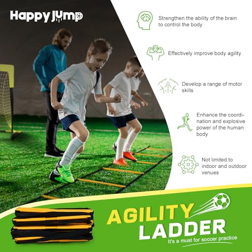 Happy Jump Agility Ladder 12 Rung 20 FT Speed Training Ladder Drill Sports Workout Equipment for Football Soccer Footwork Exercise (Orange) - Image 5