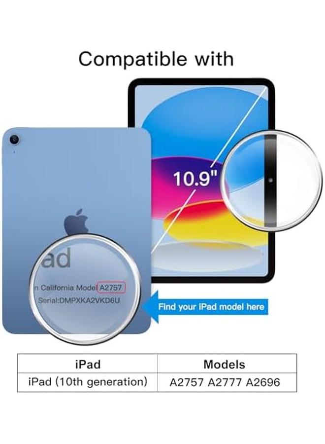 جي تيك حافظة غير لامعة لجهاز ايباد 10 10.9 انش موديل 2022 الجيل العاشر مع حامل قلم وغطاء خلفي شفاف غير لامع وحامل رفيع واقٍ للكمبيوتر اللوحي باللون الأزرق الداكن - Image 2