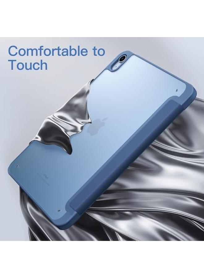جي تيك حافظة غير لامعة لجهاز ايباد 10 10.9 انش موديل 2022 الجيل العاشر مع حامل قلم وغطاء خلفي شفاف غير لامع وحامل رفيع واقٍ للكمبيوتر اللوحي باللون الأزرق الداكن - Image 4