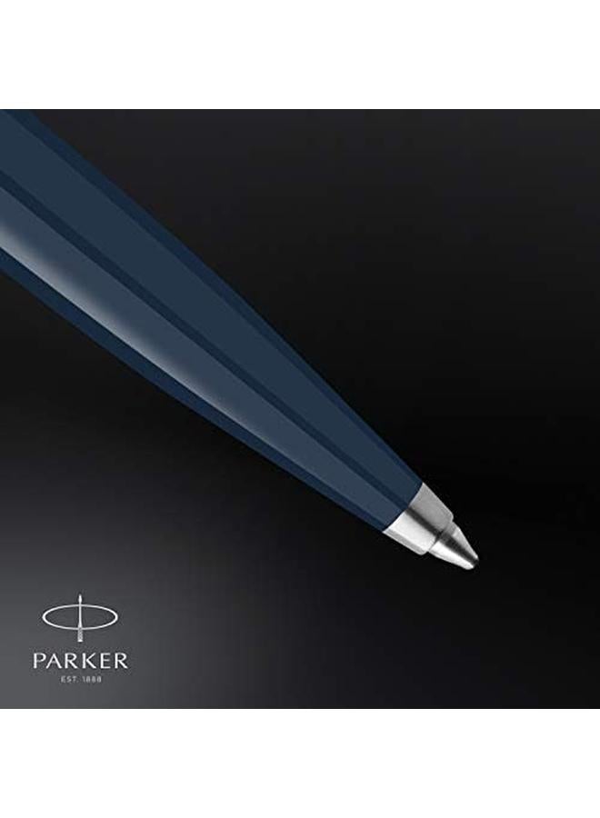 PARKER 51 Ballpoint Pen Midnight Blue Barrel With Chrome Trim Medium Point With Black Ink Refill Gift Box 9866 2123503 - Image 4
