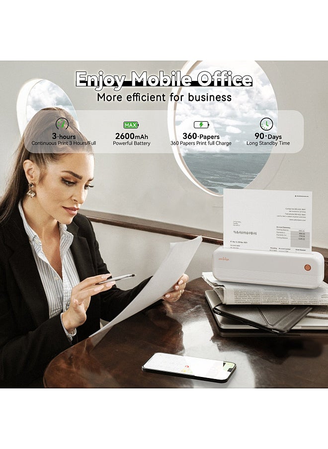 PeriPage P40 A4 Portable Thermal Printer Wireless Mobile Photo Printer Support 2"/3"/4"/216mm/210mm A4&A5 Paper Width Inkless Printing PDF File Webpage Contract Picture for Travel Office Car Home  - Image 4