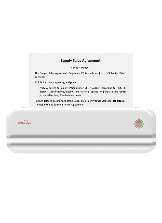 PeriPage P40 A4 Portable Thermal Printer Wireless Mobile Photo Printer Support 2"/3"/4"/216mm/210mm A4&A5 Paper Width Inkless Printing PDF File Webpage Contract Picture for Travel Office Car Home  - Image 1