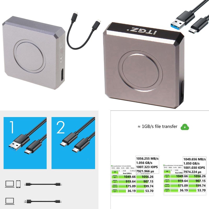 High Speed 10Gbps M 2 Nvme Ssd Enclosure Aluminum Alloy Type C External Mobile Box Solid State Drive Supports 2230 Black - Image 3