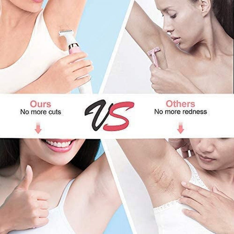Women's Electric Shaver Pink IPX7 Waterproof Painless Bikini Trimmer - 4 Adjustable Combs 1mm 2mm 4mm 6mm Wet Dry Shaver for Sensitive Skin Full-Body Grooming At Home And Travel - Image 3