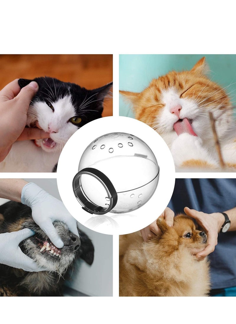 KASTWAVE - Cat Adjustable Hood, Breathable Cat Helmet, Anti Bite Clear Muzzles for Kitten, Safety Prevent for Small Pets Grooming (Size L for cat Neck Circumference 9-10.6") - Image 1