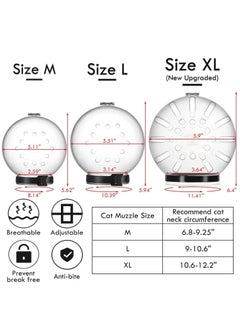 KASTWAVE Cat Adjustable Hood, Breathable Cat Helmet, Anti Bite Clear Muzzles for Kitten, Safety Prevent for Small Pets Grooming (Size L for cat Neck Circumference 9-10.6")  - Image 4