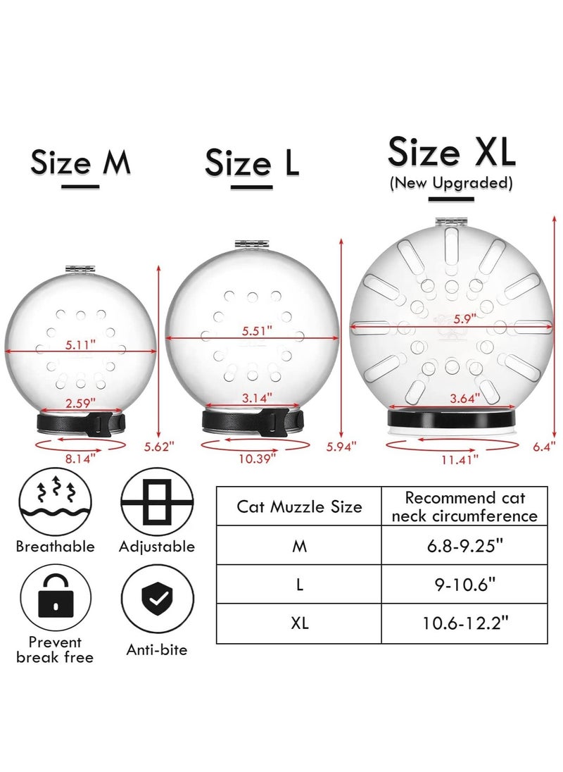 KASTWAVE - Cat Adjustable Hood, Breathable Cat Helmet, Anti Bite Clear Muzzles for Kitten, Safety Prevent for Small Pets Grooming (Size L for cat Neck Circumference 9-10.6") - Image 1