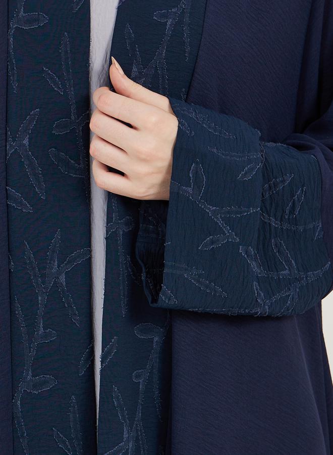 Styli Jacquard Front Crepe Abaya with Matching Hijab - Image 4