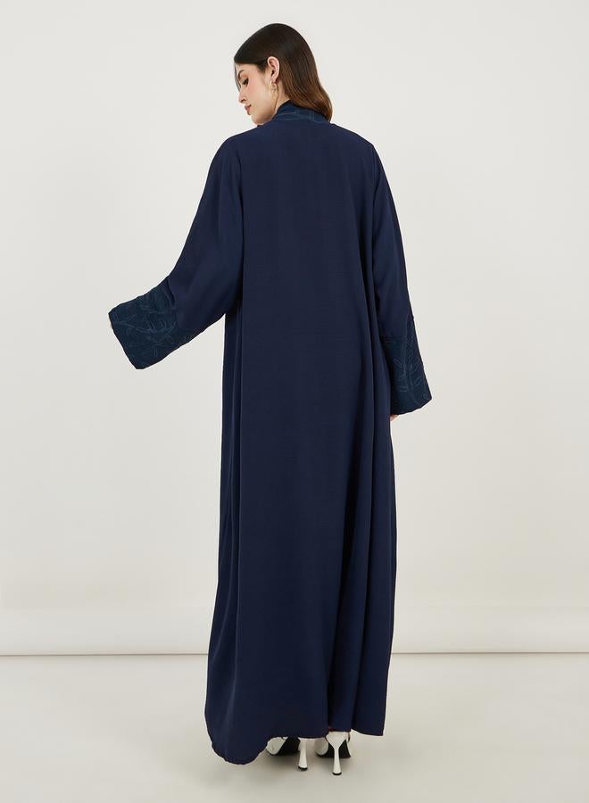 Styli Jacquard Front Crepe Abaya with Matching Hijab - Image 5