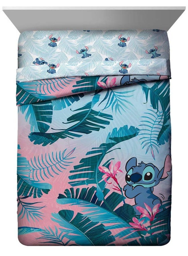 Jay Franco Disney Lilo & Stitch Floral Fun Full/Queen Comforter & Sham Set - Super Soft Kids Reversible Bedding - Fade Resistant Microfiber (Official Disney Product) - Image 2