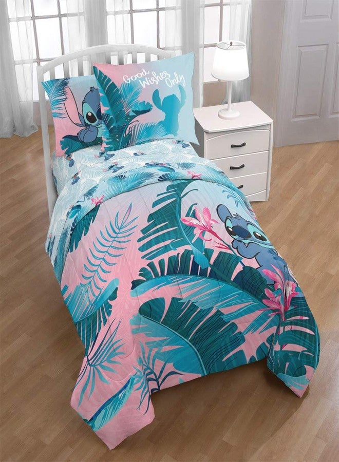 Jay Franco Disney Lilo & Stitch Floral Fun Full/Queen Comforter & Sham Set - Super Soft Kids Reversible Bedding - Fade Resistant Microfiber (Official Disney Product) - Image 5