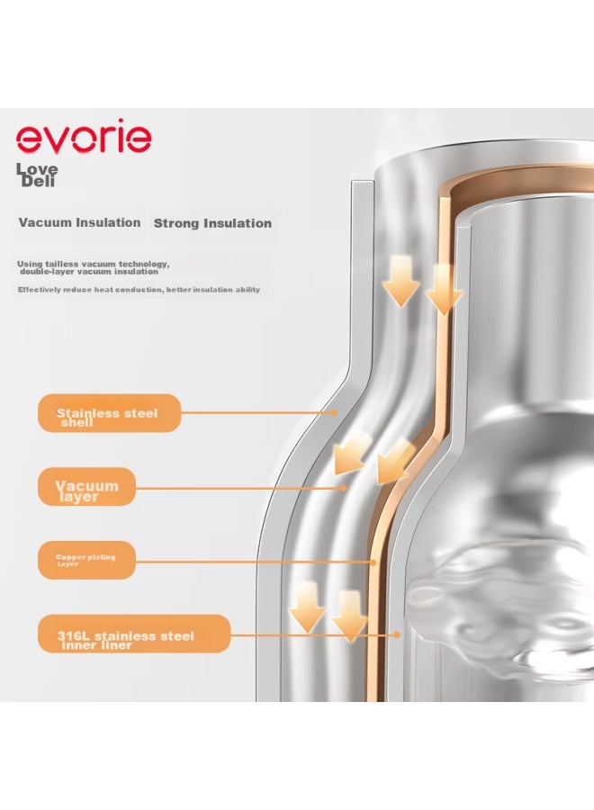 Evorie Children's Insulated Cup, Baby Water Bottle With Straw, Large Capacity Infant Sippy Cup, Food-grade 316 Stainless Steel - Image 4