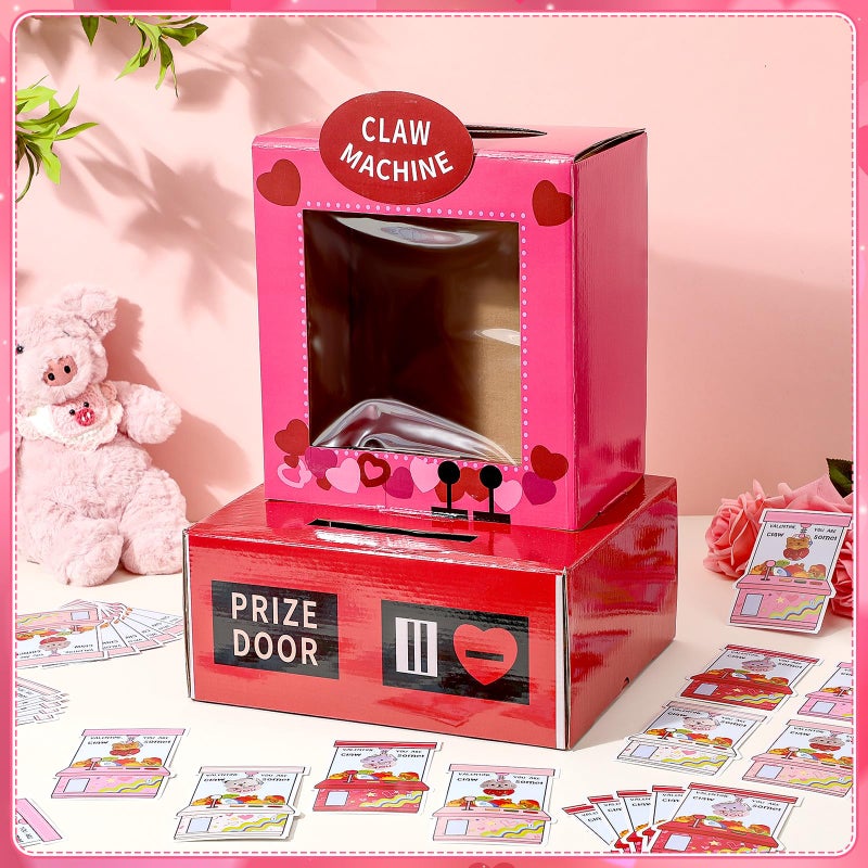 Eaasty Claw Machine Valentine Boxes for Kids DIY Valentines Day Mailbox Kits with 32 Vending Machine Valentine Cards for Boys Girls Toddlers School Classroom Gift Exchange & Greeting Craft Party Favor - Image 3