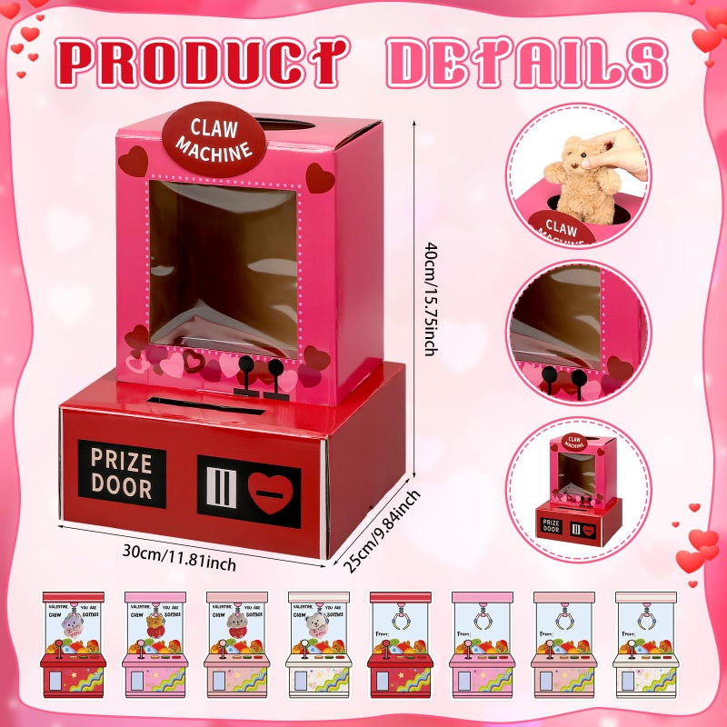 Eaasty Claw Machine Valentine Boxes for Kids DIY Valentines Day Mailbox Kits with 32 Vending Machine Valentine Cards for Boys Girls Toddlers School Classroom Gift Exchange & Greeting Craft Party Favor - Image 2