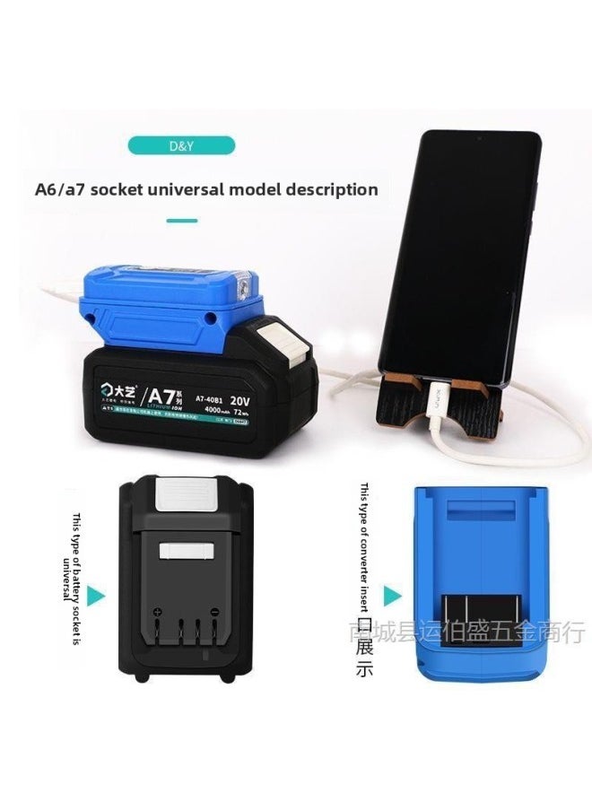null - Dayi A7/a6 Battery Charging Mobile Phone Converter Charging Treasure 4.06000 MA Lithium Battery Charging Treasure-Color:Dayi A7 Premium Power Bank Converter With Light + Data Cable - Image 1