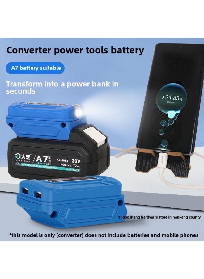 null - Dayi A7/a6 Battery Charging Mobile Phone Converter Charging Treasure 4.06000 MA Lithium Battery Charging Treasure-Color:Dayi A7 Premium Power Bank Converter With Light + Data Cable - Image 1