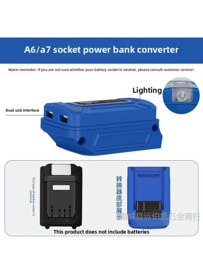 null - Dayi A7/a6 Battery Charging Mobile Phone Converter Charging Treasure 4.06000 MA Lithium Battery Charging Treasure-Color:Dayi A7 Premium Power Bank Converter With Light + Data Cable - Image 1