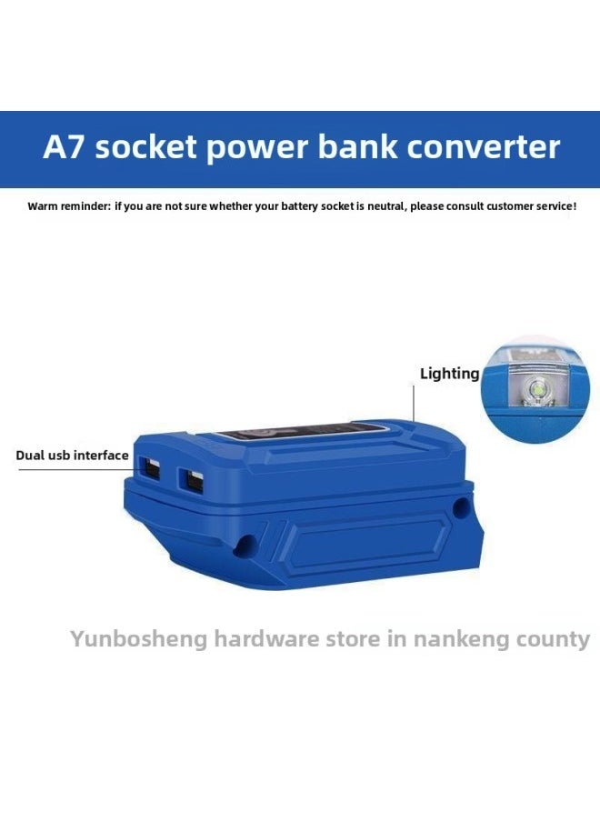 null - Dayi A7/a6 Battery Charging Mobile Phone Converter Charging Treasure 4.06000 MA Lithium Battery Charging Treasure-Color:Dayi A7 Premium Power Bank Converter With Light + Data Cable - Image 1