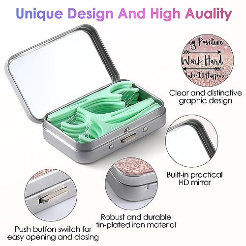 Gerkia Dental Floss Portable Case, Easy to Store Floss Picks of Various Sizes, Portable Dental Floss Dispenser is Perfect for Travelling, Hotels, Dinners, Appointments.Pink Inspirational Quotes - Image 3