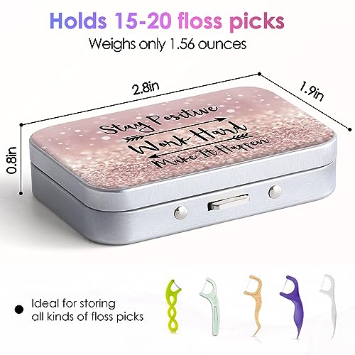 Gerkia Dental Floss Portable Case, Easy to Store Floss Picks of Various Sizes, Portable Dental Floss Dispenser is Perfect for Travelling, Hotels, Dinners, Appointments.Pink Inspirational Quotes - Image 2