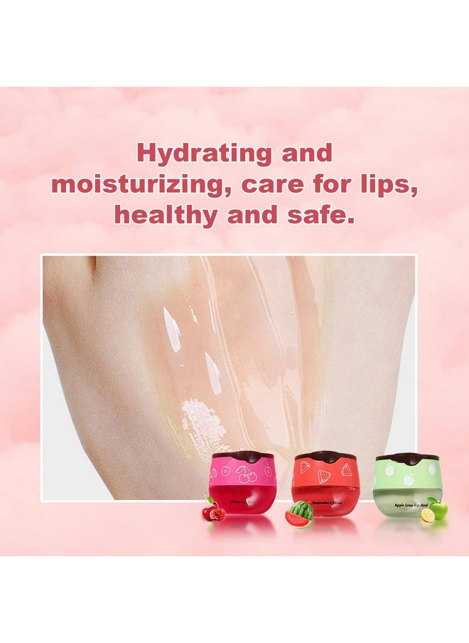Aaiffey - Aaiffey Lip Balm Honey Pot,Watermelon Apple Lime Cherry Lip Sleeping Mask Moisturizing Lip Mask Overnight Hydrating Prevention Dry and Cracked Lip Scrubs Exfoliator Lip Wrinkle Care 3 pcs - Image 1