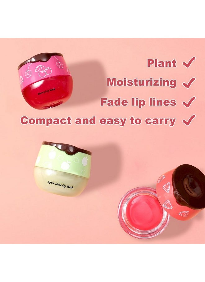 Aaiffey - Aaiffey Lip Balm Honey Pot,Watermelon Apple Lime Cherry Lip Sleeping Mask Moisturizing Lip Mask Overnight Hydrating Prevention Dry and Cracked Lip Scrubs Exfoliator Lip Wrinkle Care 3 pcs - Image 1
