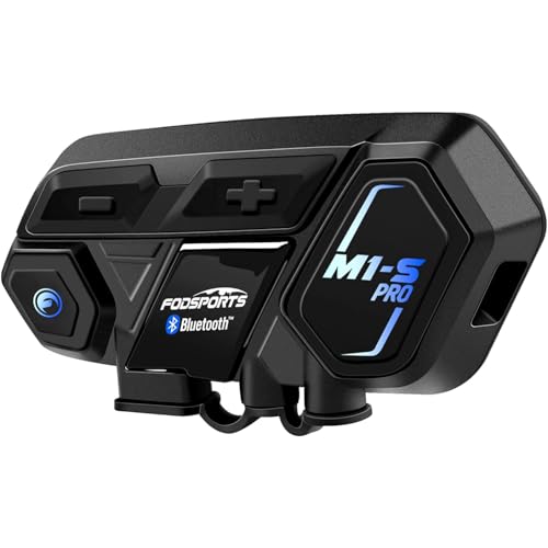 FODSPORTS Motorcycle Bluetooth Intercom with Music Sharing, M1S Pro 2000m 8 Riders Group Helmet Communication System Headset Universal Wireless Interphone (Waterproof/Handsfree/Stereo Music/GPS/2 Mic) - Image 1