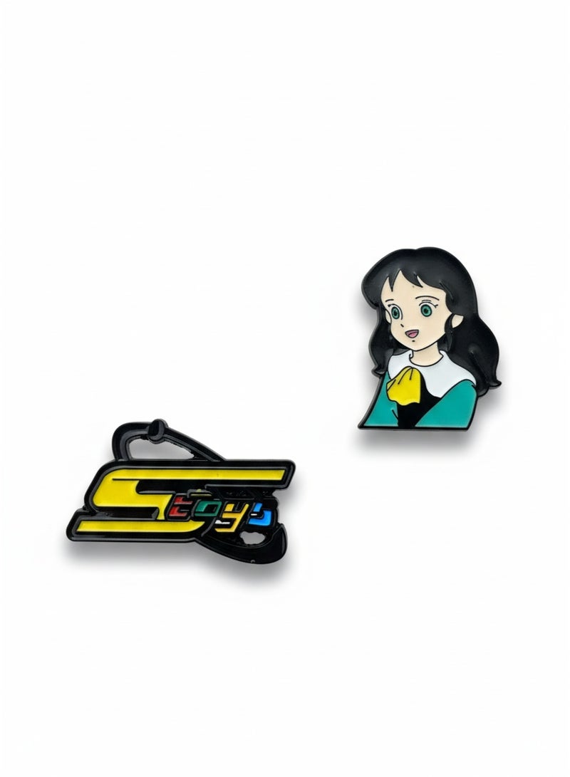Space Two-piece metal mobile sticker with the Spacetoon logo and the famous Sally character - Image 1
