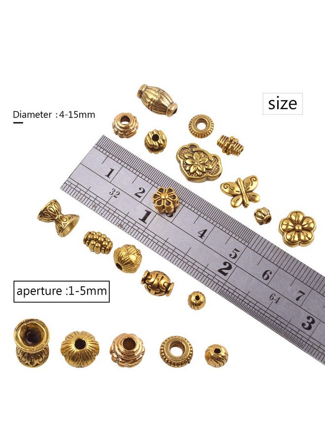 BronaGrand 100 Gram(About 150-200Pcs) Antique Gold Spacer Beads Charm Bead Spacers Jewelry Findings Accessories For Bracelet Necklace Jewelry Making  - Image 2