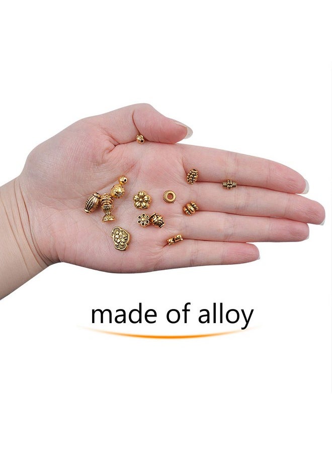 BronaGrand 100 Gram(About 150-200Pcs) Antique Gold Spacer Beads Charm Bead Spacers Jewelry Findings Accessories For Bracelet Necklace Jewelry Making  - Image 1