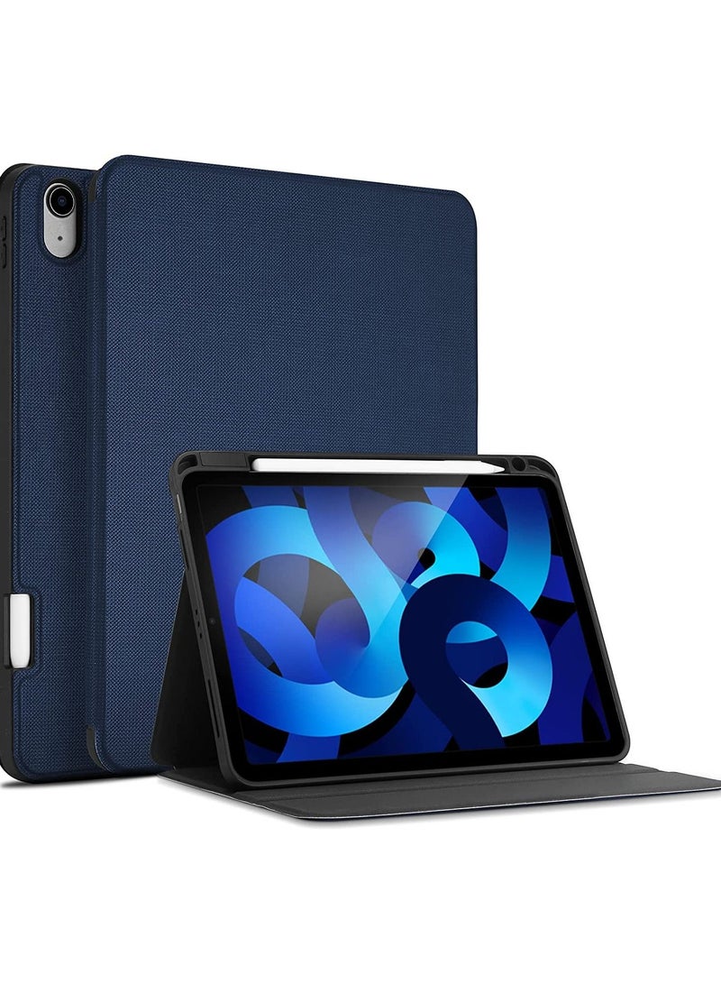 Procases iPad Air 5/4 Case 10.9 inch 2022 2020 with Pencil Holder, Slim Protective Folio Stand Cover for iPad Air 5th 4th Generation 10.9" -Navy - Image 1