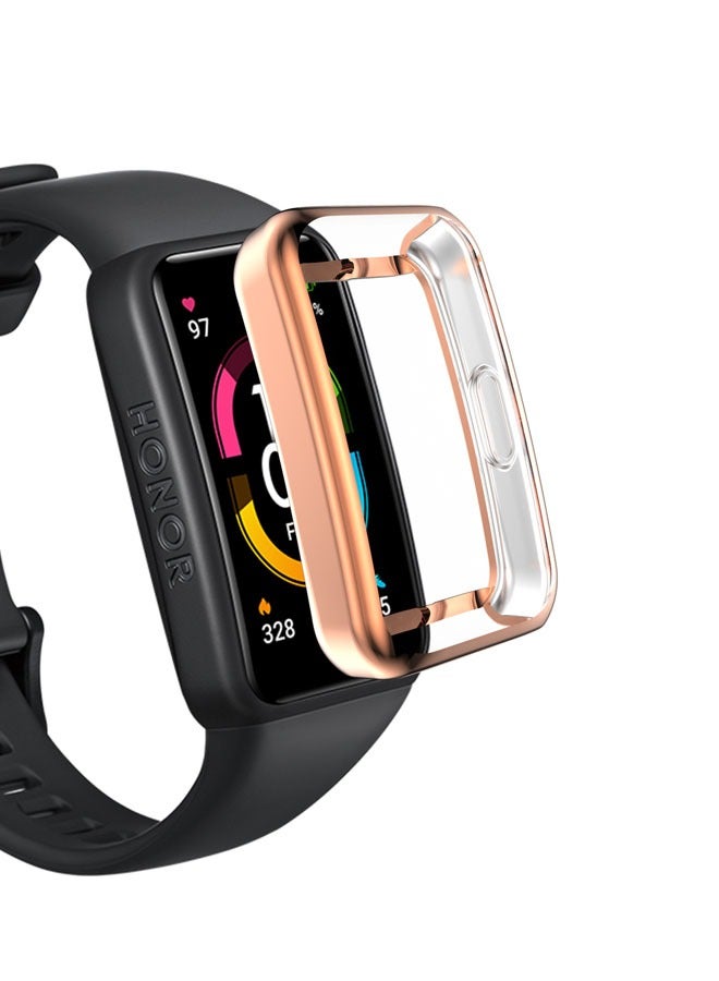Smartwatch Protective Case Replacement For Honor Band 6，Electroplated TPU Soft Shell, Cases Compatible with Huawei Honor Band 6/Band 7 Smartwatch Men Women Watch Case Soft TPU Shockproof Bumper Cover - Image 3