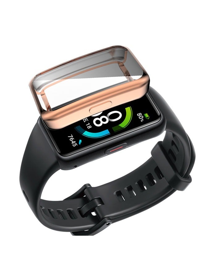Smartwatch Protective Case Replacement For Honor Band 6，Electroplated TPU Soft Shell, Cases Compatible with Huawei Honor Band 6/Band 7 Smartwatch Men Women Watch Case Soft TPU Shockproof Bumper Cover - Image 1