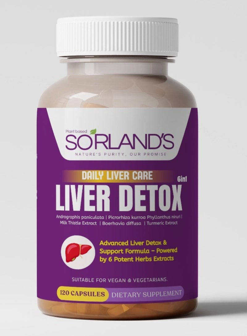 Plant-Based Liver Detox Formula – Herbal Blend for Liver Cleansing, Detox & Digestive Support(120 Vegan Capsules)