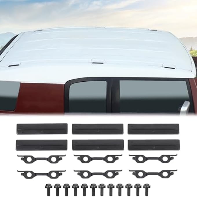 rayihni مجموعة إزالة حامل السقف للسيارة مع الأغطية متوافقة مع تويوتا FJ كروزر 2007-2021+ ملحقات، 6 قطع مجموعة مشابك حامل السقف من ABS/معدن، غطاء ثقب تشكيلات السقف، برغي بديل #75596-35030 - Image 1