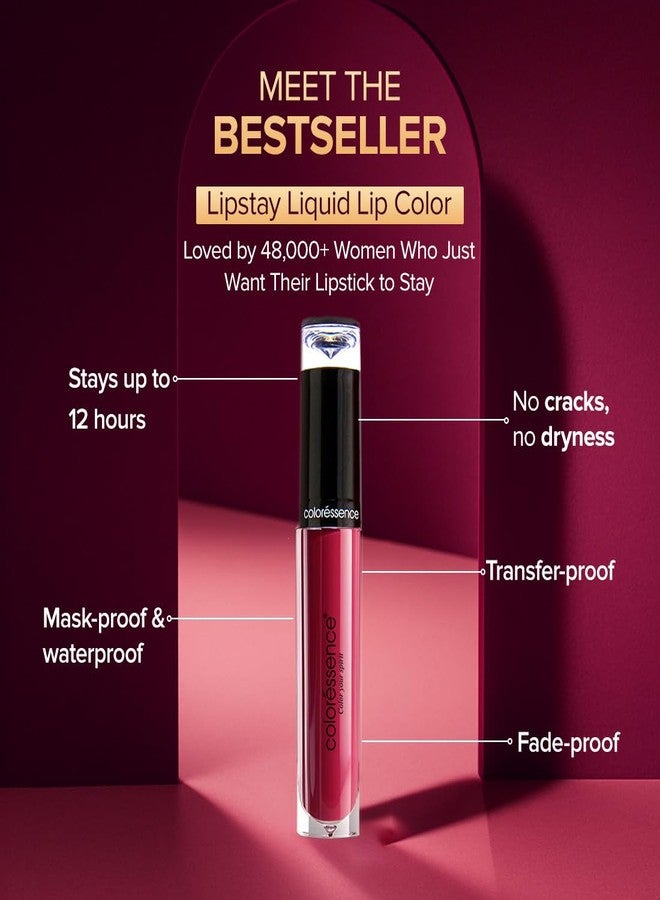 كالرسينس أحمر شفاه سائل مقاوم للتلطخ من كولوريسنس، يمنحكِ شفاهًا مطفية كثيفة تدوم لأكثر من 12 ساعة | لون شفاه سائل بلمسة نهائية مخملية مطفية | أحمر شفاه مقاوم للتلطخ - LTP-23، 4 مل (موكا) - Image 3