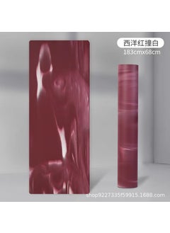 [Small wholesale] 4mm contrast color gradient PU yoga mat non-slip sweat-absorbent natural rubber fitness mat thickenedWestern Red hit White Western Red hit White