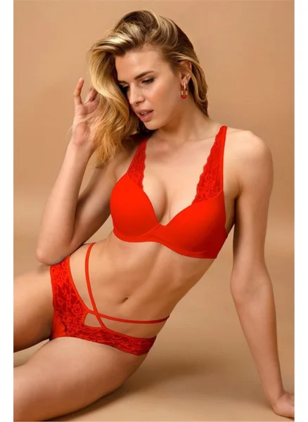 Nurteks 4409 Padded Bra Panty Set-Red