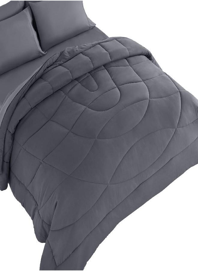 Sweet Home Collection Sweet Home Collection Down Alternative Comforter All Season Warmth Luxurious Plush Loft Microfiber Fill Duvet Insert Bedding, Full, Burgundy  - Image 2