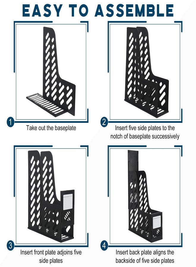 Glenmal 12 Pack Magazine Organizers Binder Organizer for Desk Plastic Vertical File Holder Magazine Racks Desk Accessories for Office, Home, or School (Black) - Image 3