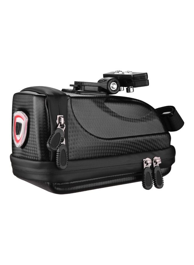 NIBEMINENT Hard Shell Bicycle Saddle Bag With Taillight And Rain Cover - Image 1