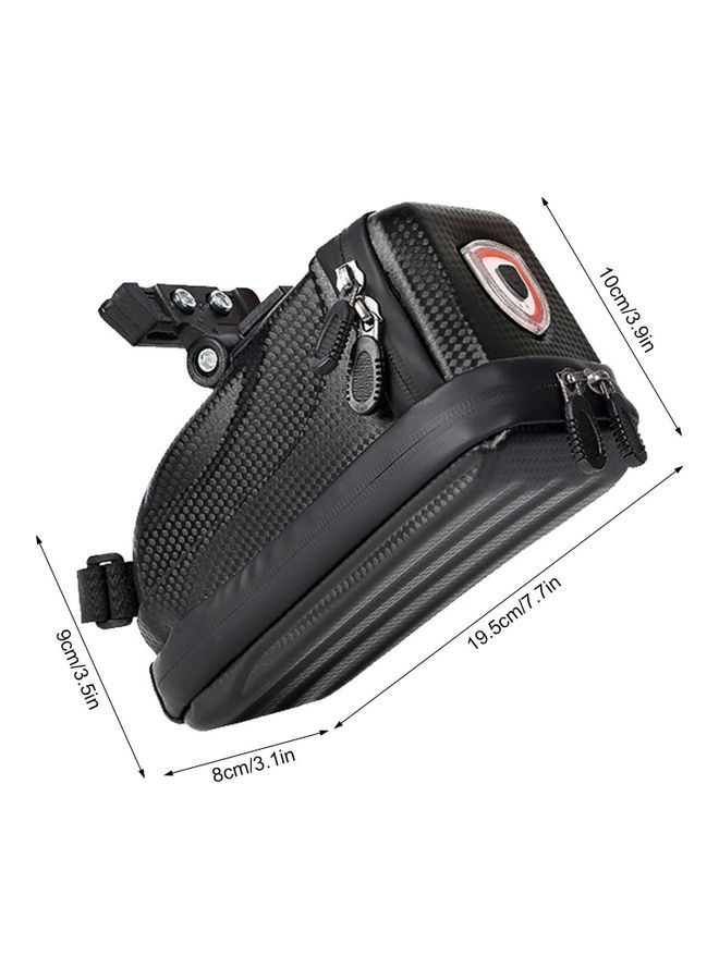 NIBEMINENT Hard Shell Bicycle Saddle Bag With Taillight And Rain Cover - Image 2