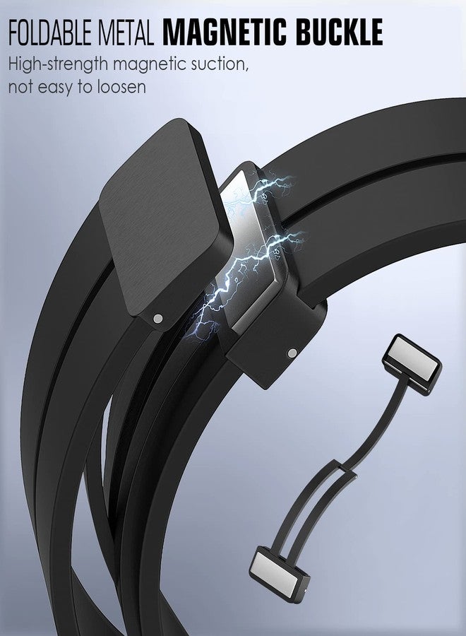 MoKo Bands Compatible with Samsung Galaxy Watch 7 FE 6 5 4 Band 40mm 44mm/Watch 6 Classic 43mm 47mm/Watch 5 Pro 45mm/Watch 4 Classic 42mm 46mm, No Gap Magnetic Clasp Silicone Sport Strap, Black - Image 3